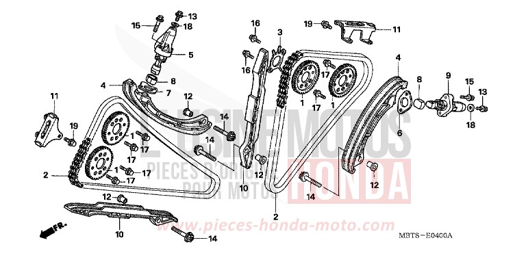 CHAINE A CAMES/TENDEUR de Varadero ABS SHIELD SILVER METALLIC (NH480) de 2004